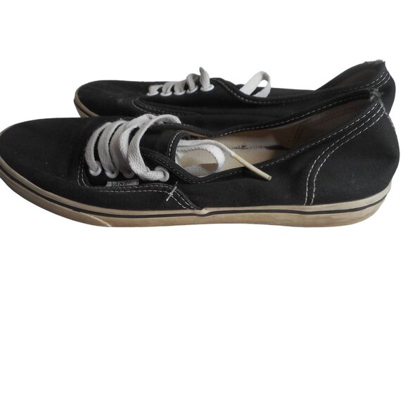 Vans Unisex Lace Up Low-Top Black Canvas Casual Sneaker Mens 6 Womans 7.5 - Picture 2 of 8